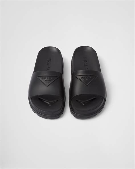 prada rubber sides|Black Rubber Slides .